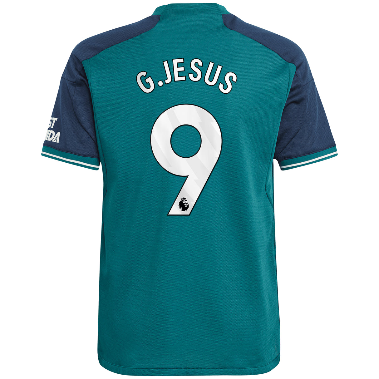 Arsenal adidas Third Shirt 2023-24 - Kids with G.Jesus 9 printing - Kit Captain