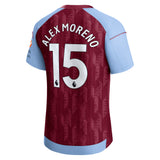 Aston Villa Castore Home Pro Shirt 2023-24 with Alex Moreno 15 printing - Kit Captain