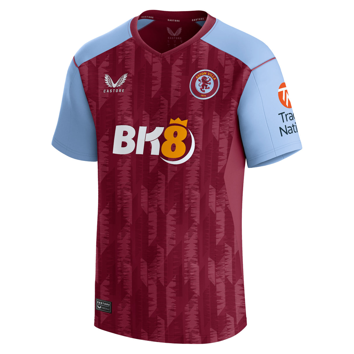 Aston Villa Castore Home Shirt 2023-24 with Konsa 4 printing - Kit Captain