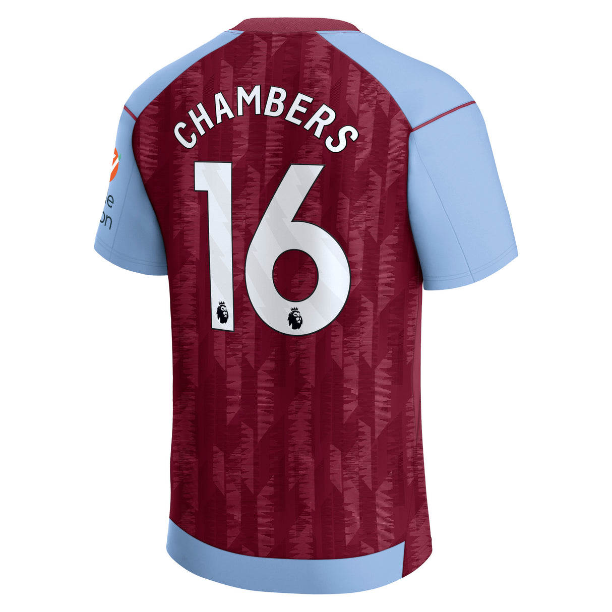 Aston Villa Castore Home Shirt 2023-24 with Chambers 16 printing - Kit Captain