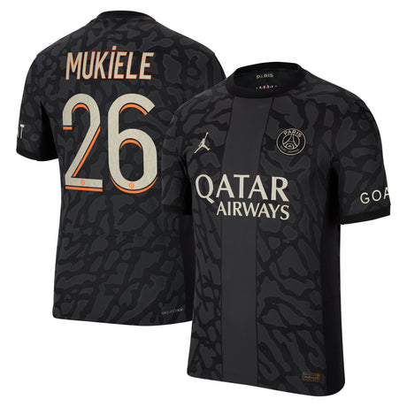 PSG x Jordan Third Dri-FIT ADV Match Shirt 2023-24 with Mukiele 26 printing - Kit Captain