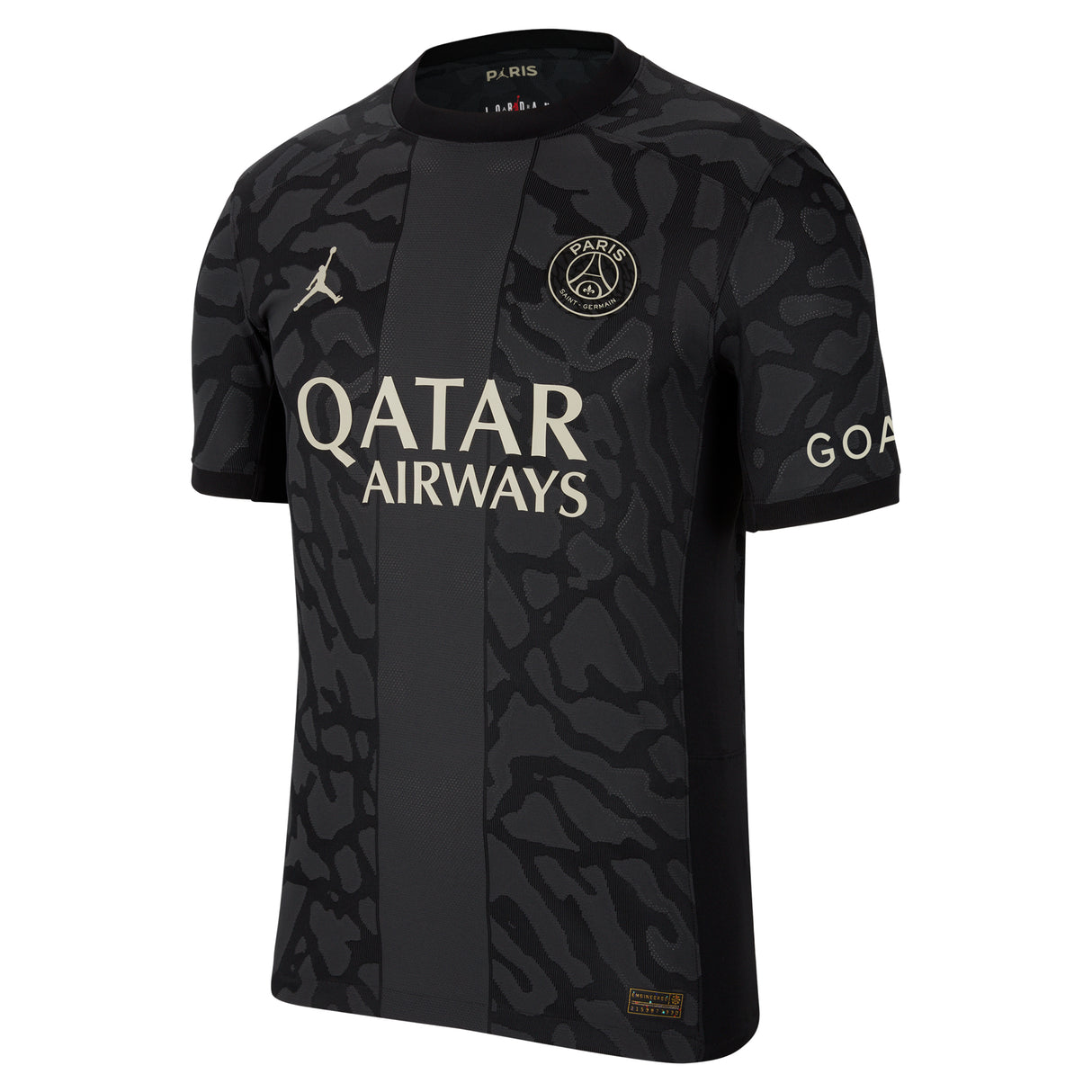 PSG x Jordan Third Dri-FIT ADV Match Shirt 2023-24 with N.Mendes 25 printing - Kit Captain