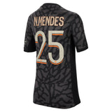 PSG x Jordan Third Stadium Shirt 2023-24 - Kids with N.Mendes 25 printing - Kit Captain