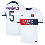 Paris Saint-Germain Nike Away Dri Fit Adv Match Shirt 2023-24 with Marquinhos 5 printing - Kit Captain