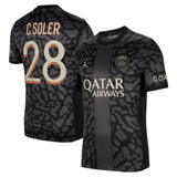 PSG x Jordan Third Stadium Shirt 2023-24 with C. Soler 28 printing - Kit Captain