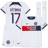 Paris Saint-Germain Nike Away Stadium Kit 2023-24 - Little Kids with Vitinha 17 printing - Kit Captain