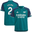 Arsenal adidas Third Shirt 2023-24 - Kids with Saliba 2 printing - Kit Captain