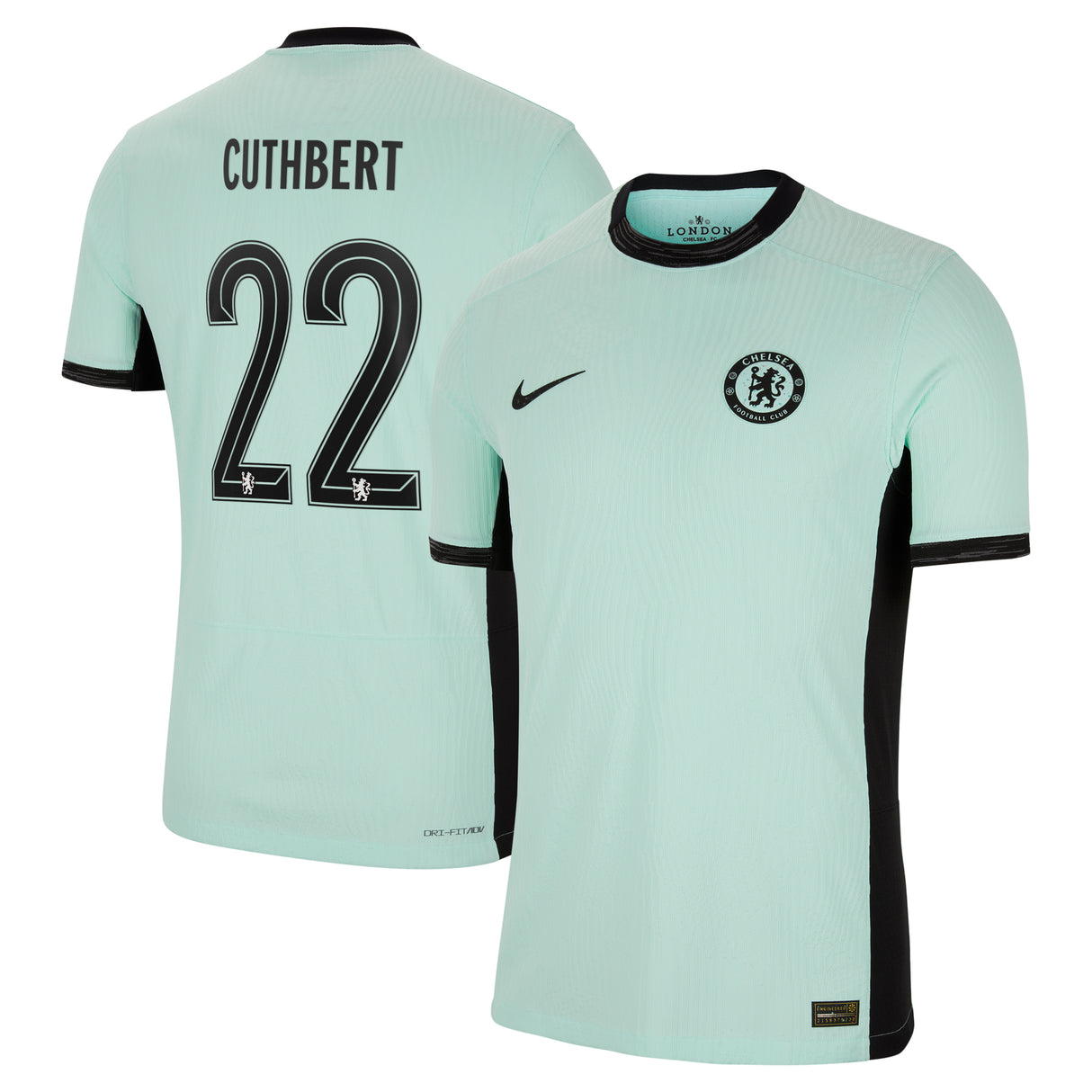 Chelsea Third Vapor Match Shirt 2023-24 with Cuthbert 22 printing - Kit Captain