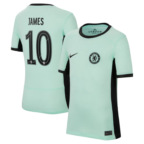 Chelsea Third Stadium Shirt 2023-24 - Kids with James 10 printing - Kit Captain