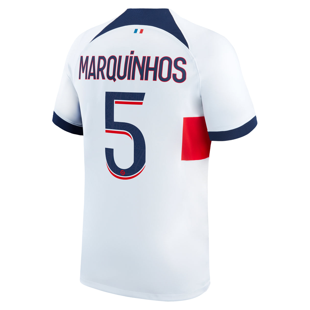 Paris Saint-Germain Nike Away Stadium Shirt 2023-24 with Marquinhos 5 printing - Kit Captain