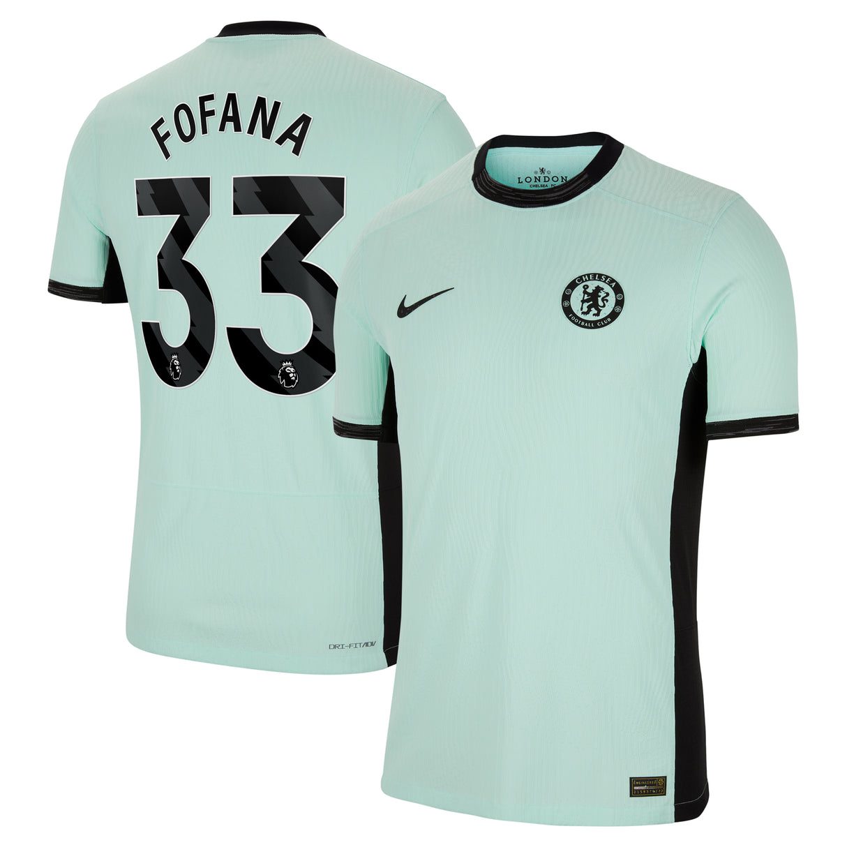 Chelsea Third Vapor Match Shirt 2023-24 with Fofana 33 printing - Kit Captain