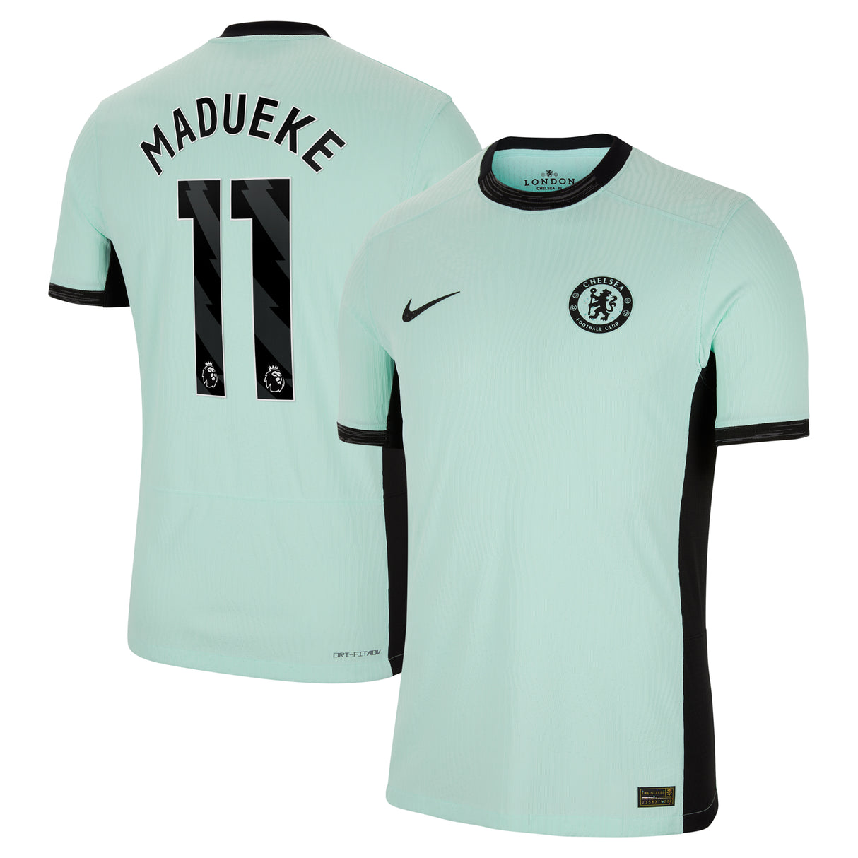 Chelsea Third Vapor Match Shirt 2023-24 with Madueke 11 printing - Kit Captain