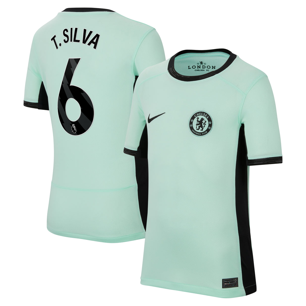 Chelsea Third Stadium Shirt 2023-24 - Kids with T. Silva 6 printing - Kit Captain