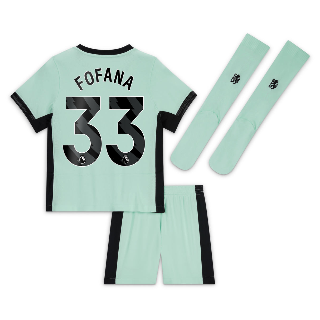 Chelsea Third Stadium Kit 2023-24 - Little Kids with Fofana 33 printing - Kit Captain