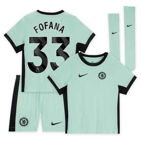 Chelsea Third Stadium Kit 2023-24 - Little Kids with Fofana 33 printing - Kit Captain