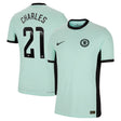 Chelsea WSL Third Vapor Match Shirt 2023-24 with Charles 21 printing - Kit Captain