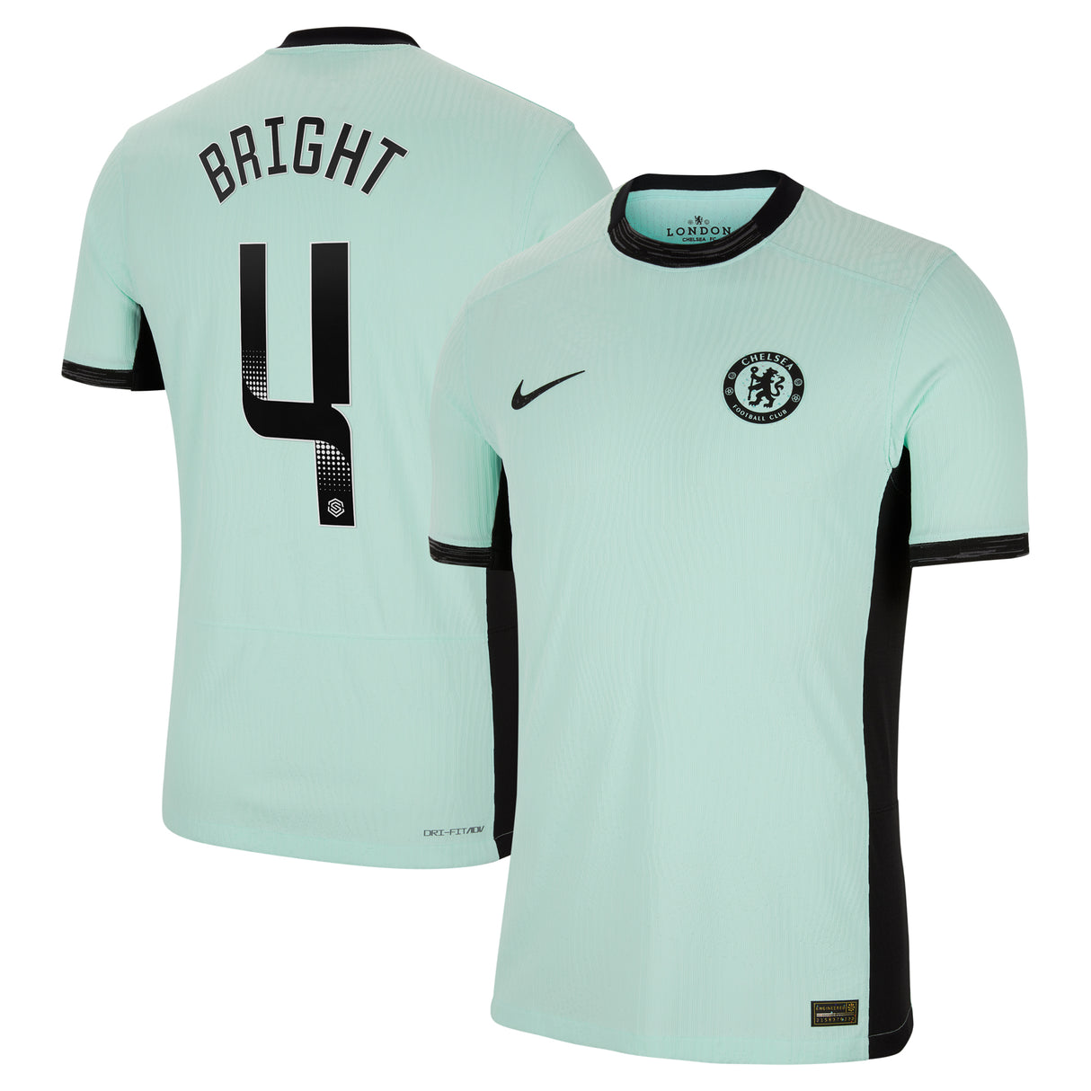 Chelsea WSL Third Vapor Match Shirt 2023-24 with Bright 4 printing - Kit Captain