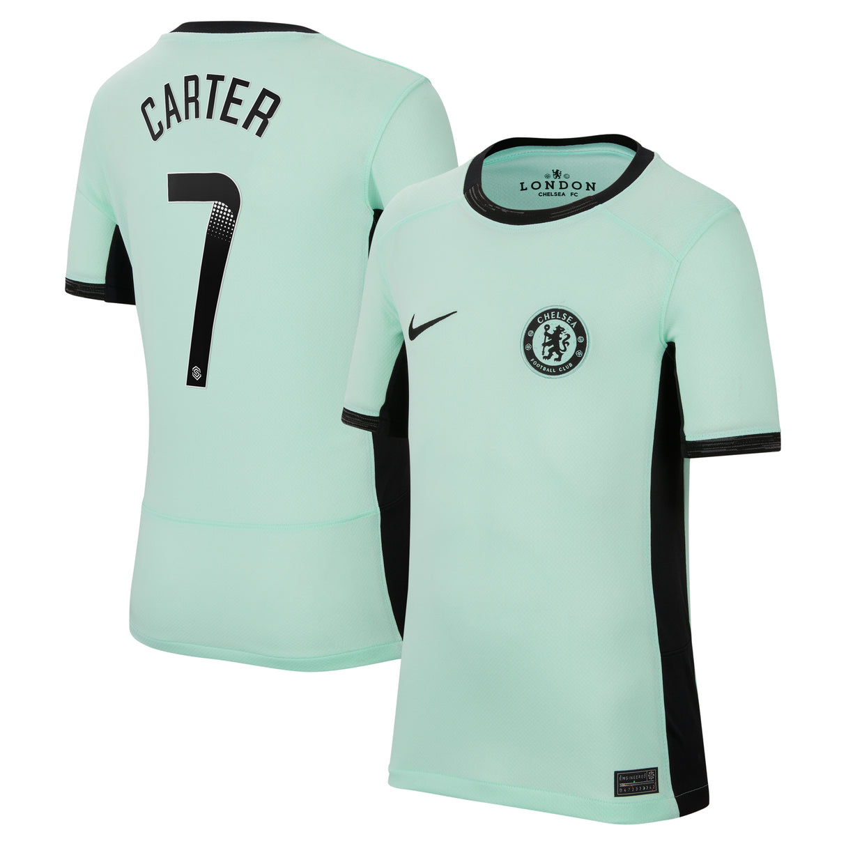 Chelsea WSL Third Stadium Shirt 2023-24 - Kids with Carter 7 printing - Kit Captain