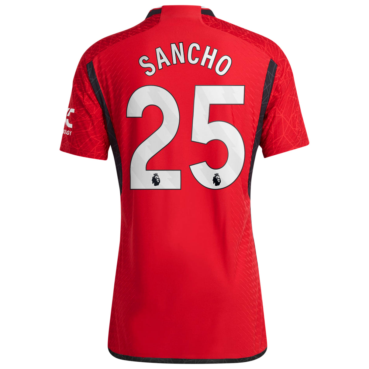 Manchester United EPL adidas Home Authentic Shirt 2023-24 with Sancho 25 printing - Kit Captain