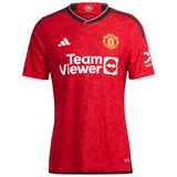 Manchester United EPL adidas Home Authentic Shirt 2023-24 with Pellistri 28 printing - Kit Captain