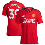 Manchester United EPL adidas Home Authentic Shirt 2023-24 with McTominay 39 printing - Kit Captain