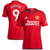 Manchester United EPL adidas Home Authentic Shirt 2023-24 with Martial 9 printing - Kit Captain