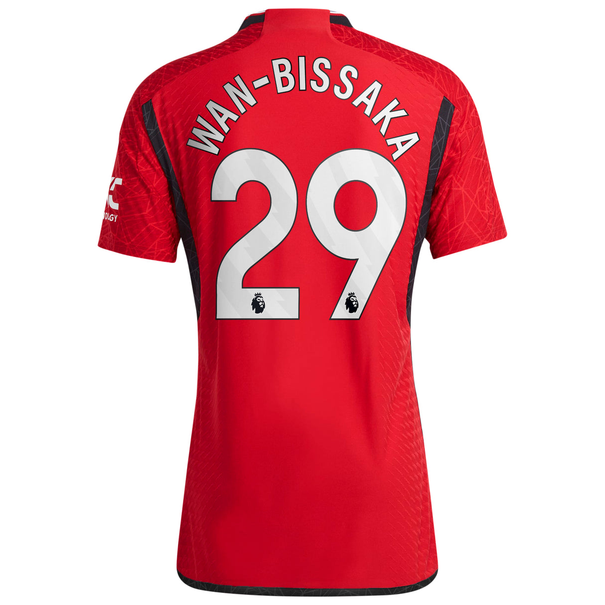 Manchester United EPL adidas Home Authentic Shirt 2023-24 with Wan-Bissaka 29 printing - Kit Captain