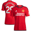 Manchester United EPL adidas Home Authentic Shirt 2023-24 with Wan-Bissaka 29 printing - Kit Captain