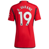 Manchester United EPL adidas Home Authentic Shirt 2023-24 with R. Varane 19 printing - Kit Captain