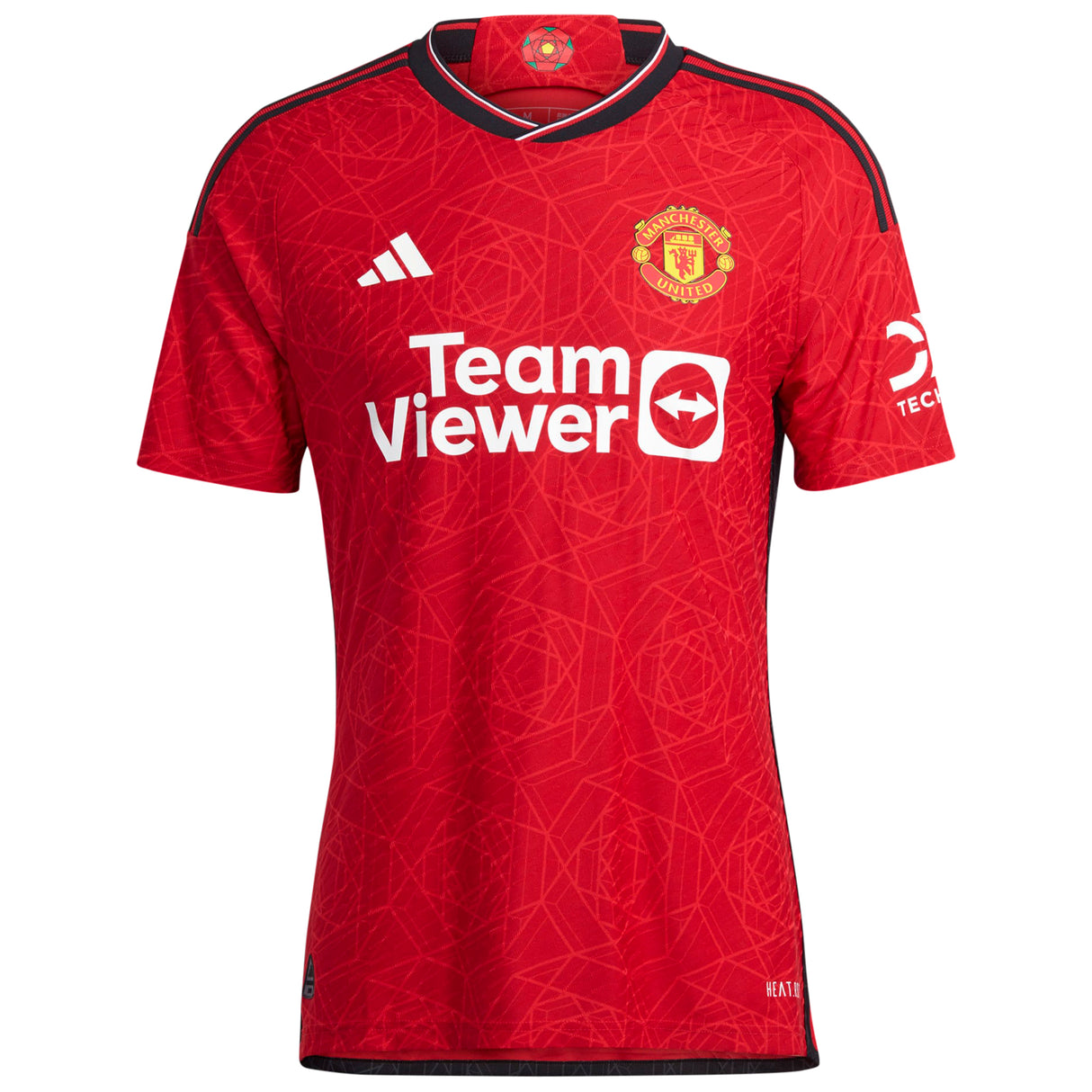 Manchester United EPL adidas Home Authentic Shirt 2023-24 with Malacia 12 printing - Kit Captain