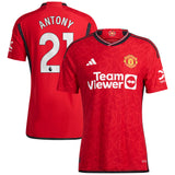 Manchester United EPL adidas Home Authentic Shirt 2023-24 with Antony 21 printing