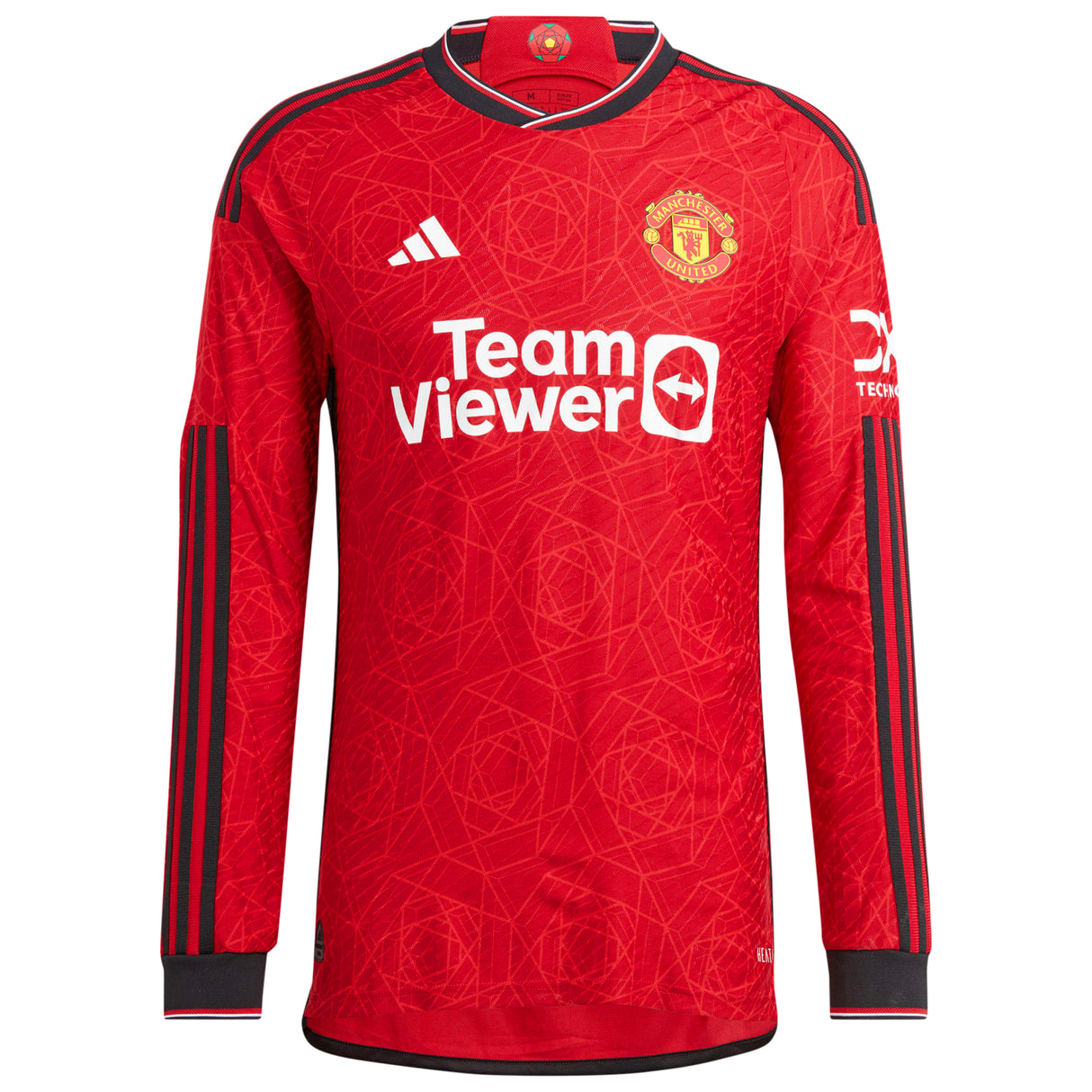 Manchester United EPL adidas Home Authentic Shirt 2023-24 - Long Sleeve with Wan-Bissaka 29 printing - Kit Captain