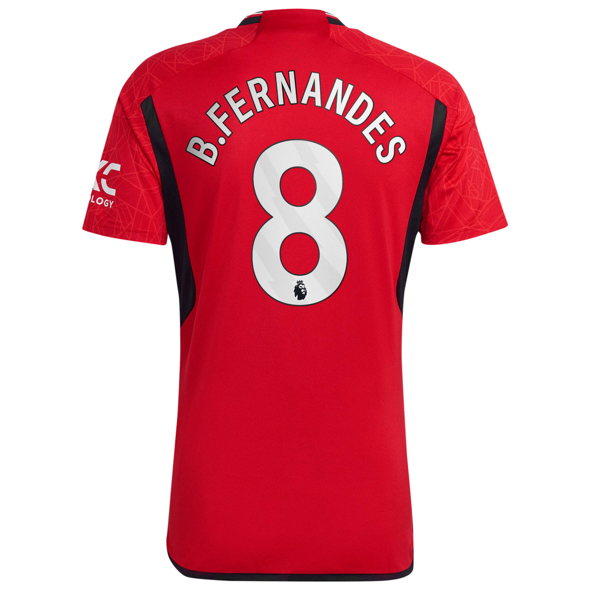 Manchester United EPL adidas Home Shirt 2023-24 with B.Fernandes 8 printing - Kit Captain