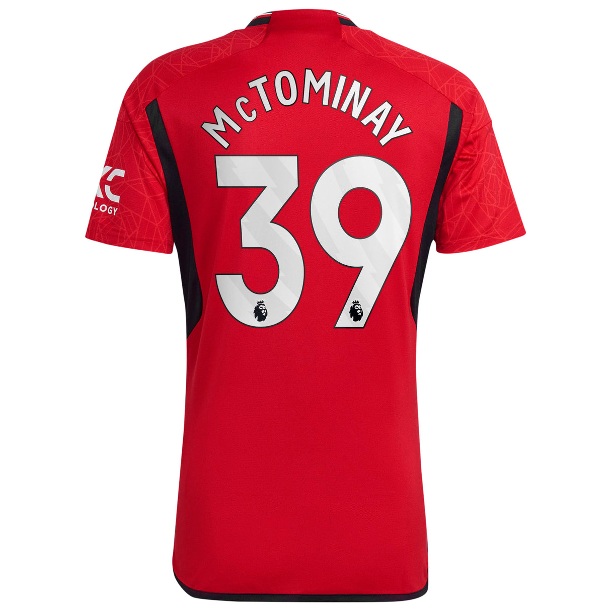 Manchester United EPL adidas Home Shirt 2023-24 with McTominay 39 printing - Kit Captain