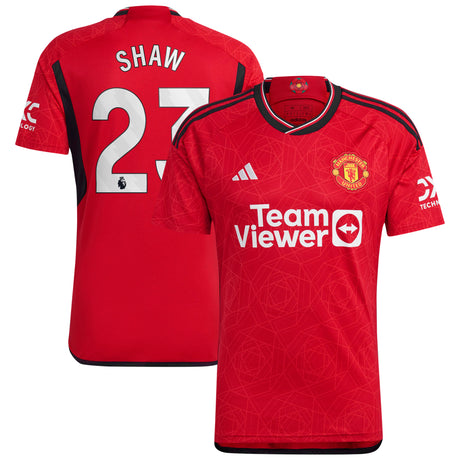 Manchester United EPL adidas Home Shirt 2023-24 with Shaw 23 printing - Kit Captain