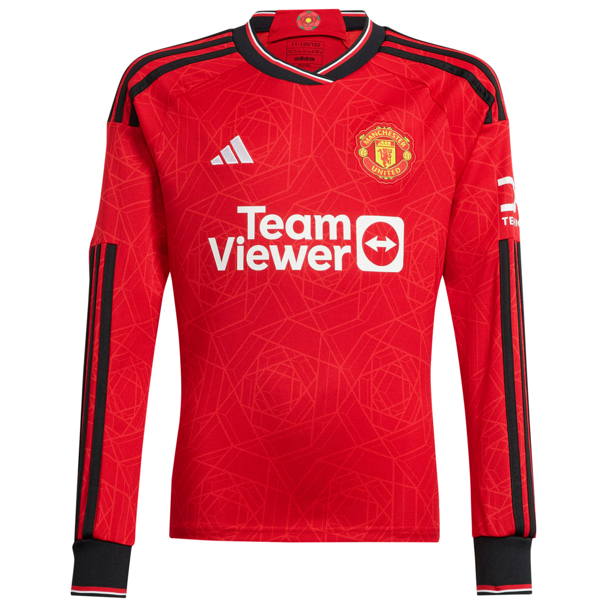 Manchester United EPL adidas Home Shirt 2023-24 - Long Sleeve with Pellistri 28 printing - Kit Captain