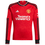 Manchester United EPL adidas Home Shirt 2023-24 - Long Sleeve with R. Varane 19 printing - Kit Captain