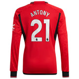 Manchester United EPL adidas Home Shirt 2023-24 - Long Sleeve with Antony 21 printing