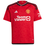 Manchester United EPL adidas Home Shirt 2023-24 - Kids with Martinez 6 printing - Kit Captain