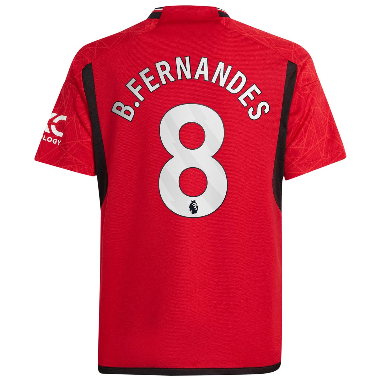 Manchester United EPL adidas Home Shirt 2023-24 - Kids with B.Fernandes 8 printing - Kit Captain