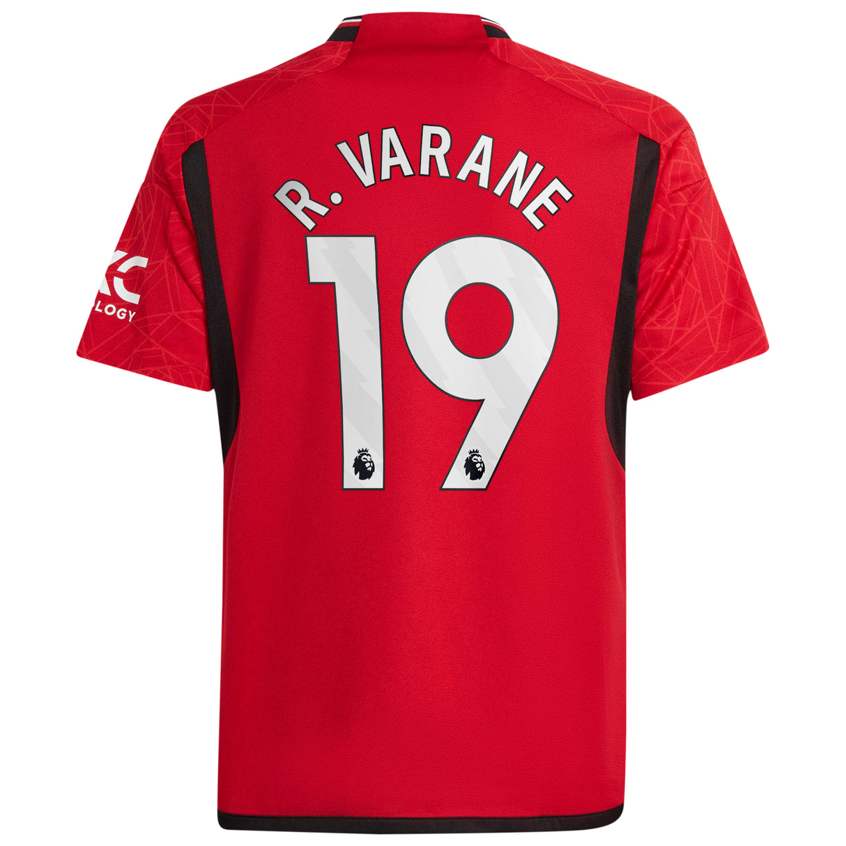 Manchester United EPL adidas Home Shirt 2023-24 - Kids with R. Varane 19 printing - Kit Captain