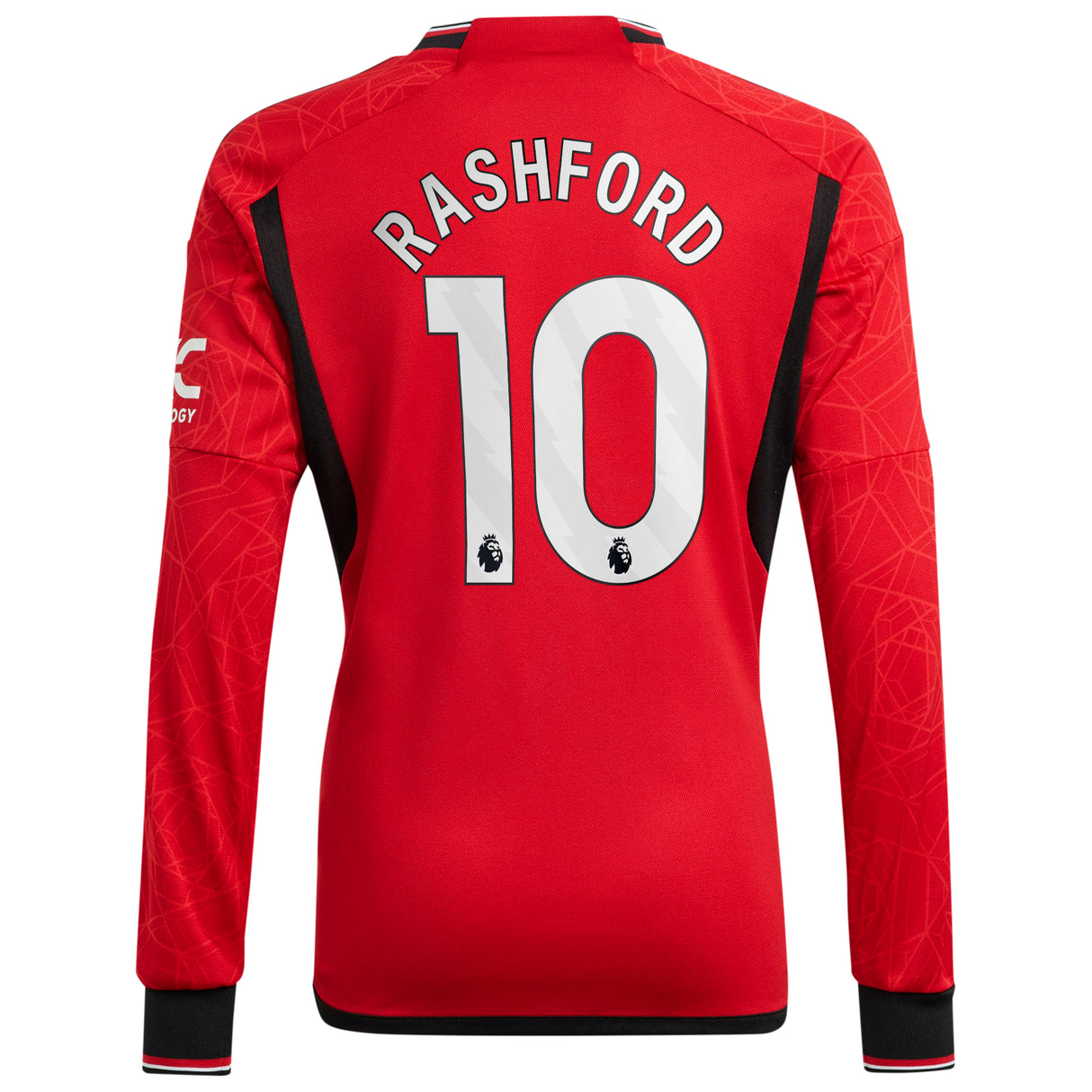 Manchester United EPL adidas Home Shirt 2023-24 - Kids - Long Sleeve with Rashford 10 printing - Kit Captain