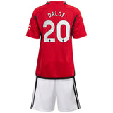 Manchester United EPL adidas Home Minikit 2023-24 with Dalot 20 printing - Kit Captain