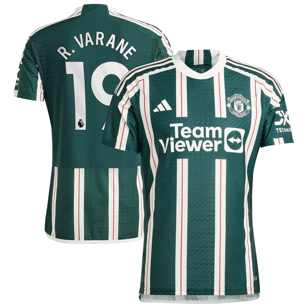 Manchester United EPL adidas Away Authentic Shirt 2023-24 with R. Varane 19 printing - Kit Captain