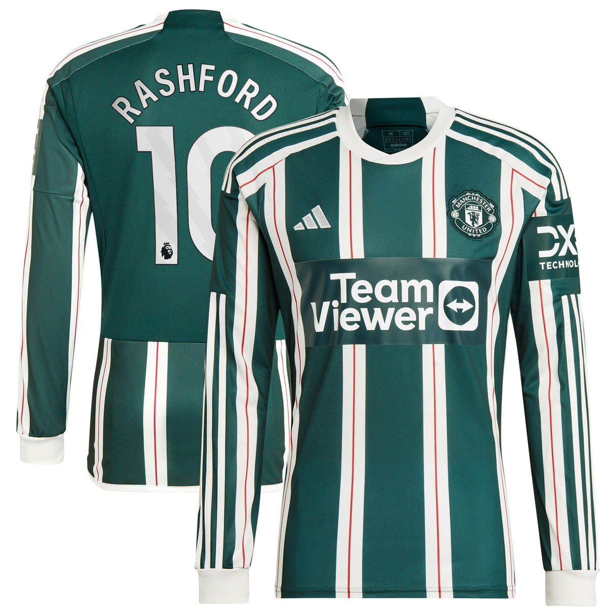 Camiseta adidas Manchester United EPL Segunda equipación 2023-24 - Manga larga con dorsal Rashford 10