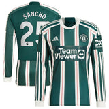 Manchester United EPL adidas Away Shirt 2023-24 - Long Sleeve with Sancho 25 printing - Kit Captain