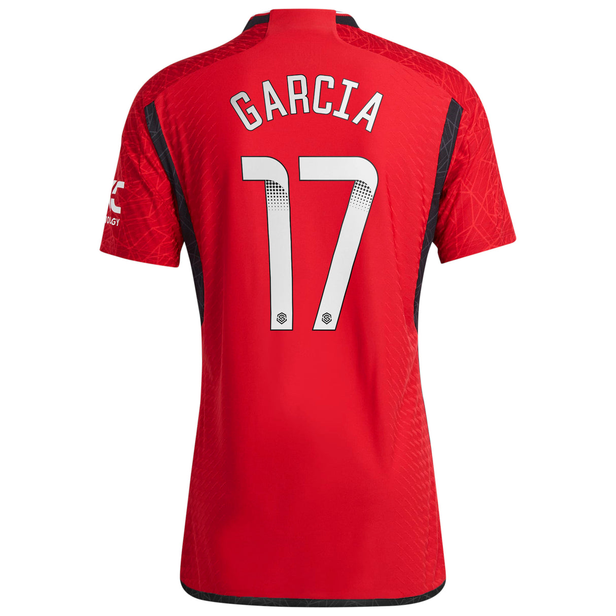 Manchester United WSL adidas Home Authentic Shirt 2023-24 with L. Garcia 17 printing - Kit Captain