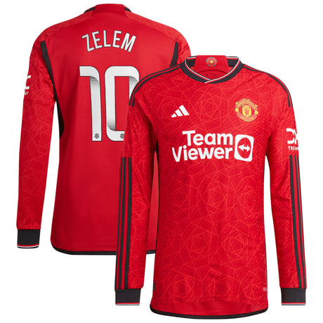 Manchester United WSL adidas Home Authentic Shirt 2023-24 - Long Sleeve with Zelem 10 printing - Kit Captain