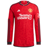 Manchester United WSL adidas Home Authentic Shirt 2023-24 - Long Sleeve with Toone 7 printing - Kit Captain