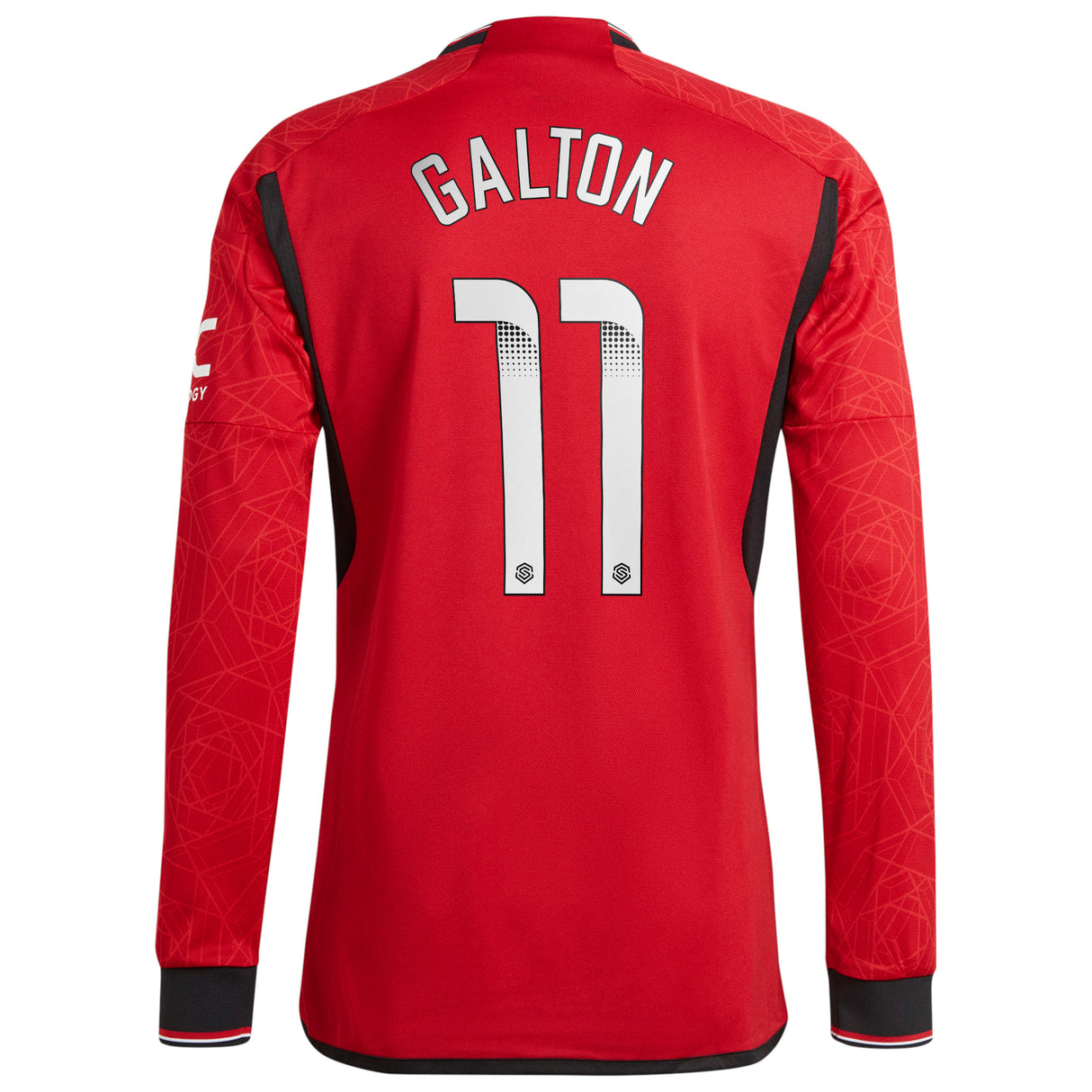 Manchester United WSL adidas Home Authentic Shirt 2023-24 - Long Sleeve with Galton 11 printing - Kit Captain